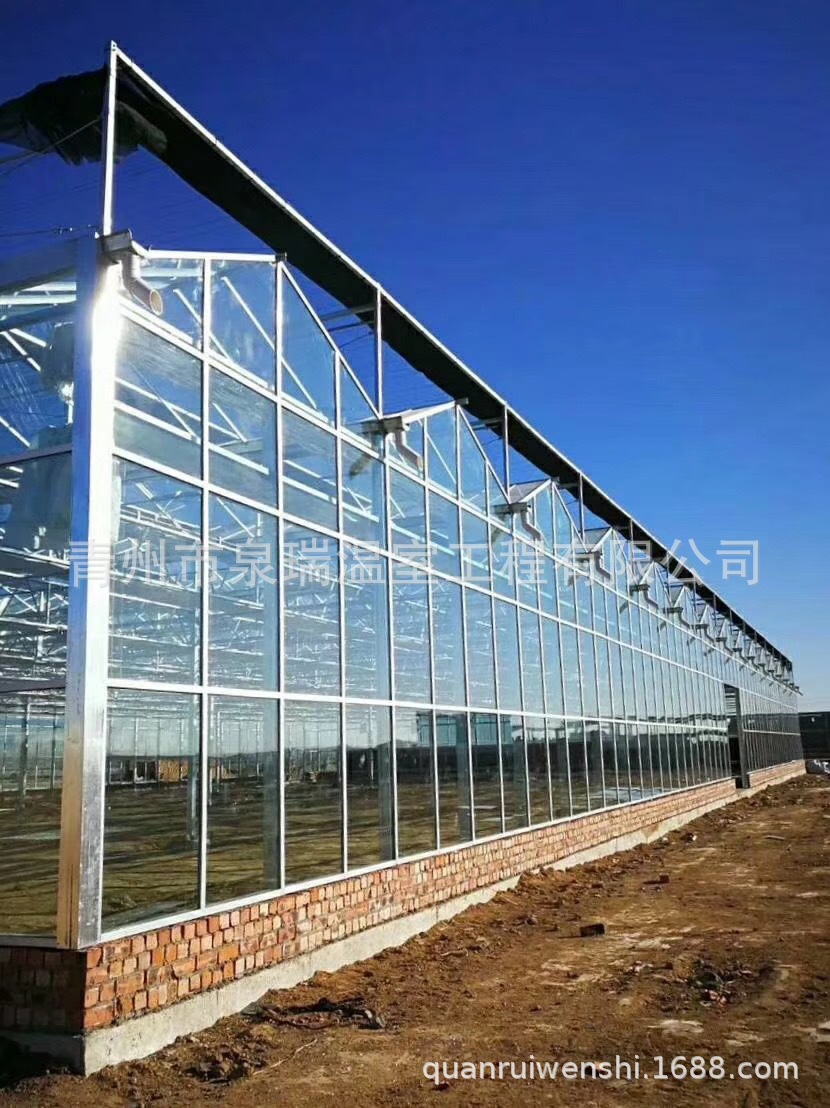 甘肃兰州订购玻璃温室 新型智能玻璃温室大棚 阳光板温室工程
